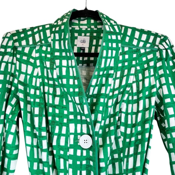 Cabi Circuit Jacket Green White Trench Coat Jacket Linen Blend Sz XS - Picture 5 of 16